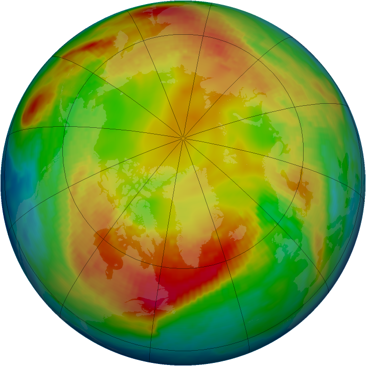 Arctic ozone map for 07 February 1988